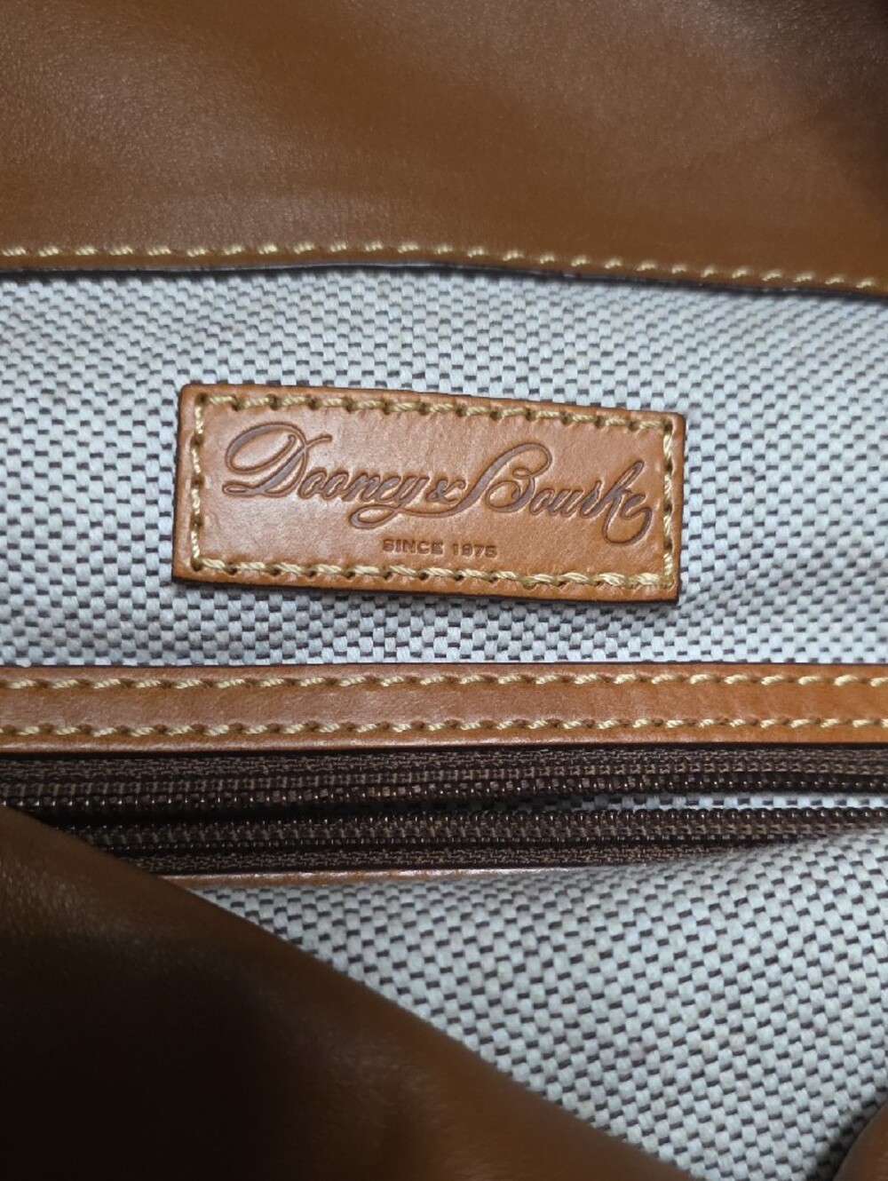 Dooney & Bourke Dark Brown Suede Shoulder Hobo with Tan Leather Trim - Picture 12 of 12
